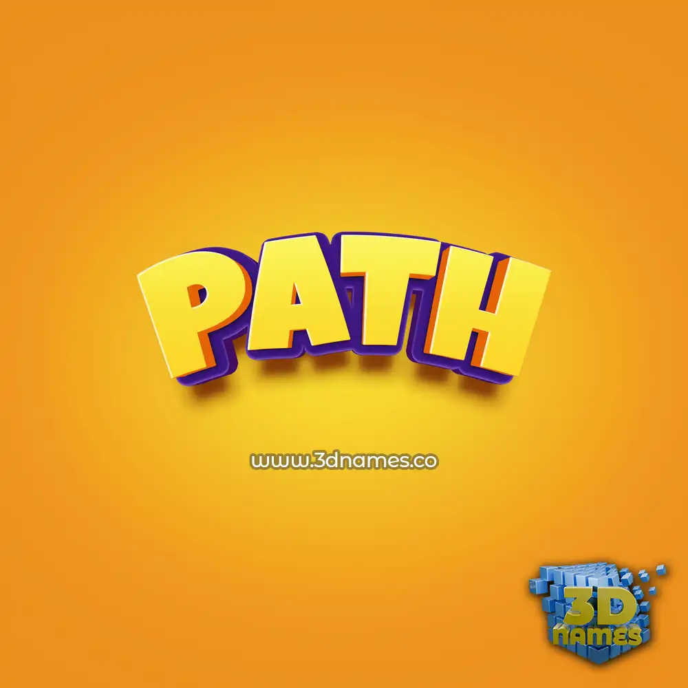 path in Orange Toon style - 3D name wallpaper