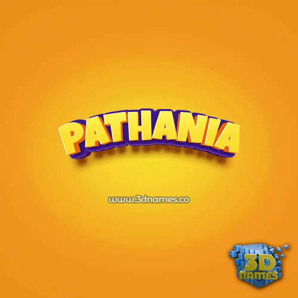 pathania in Orange Toon style - 3D name wallpaper