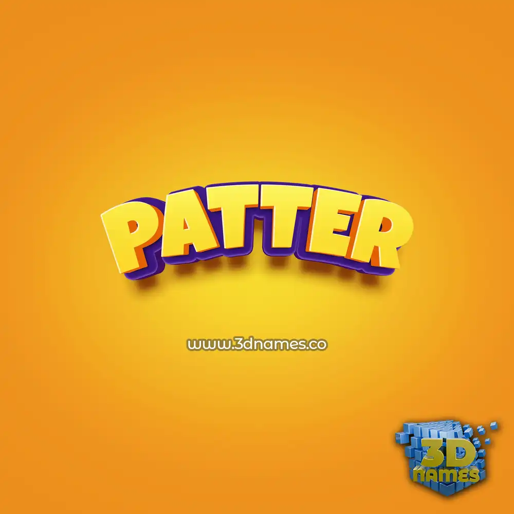 patter in Orange Toon style - 3D name wallpaper
