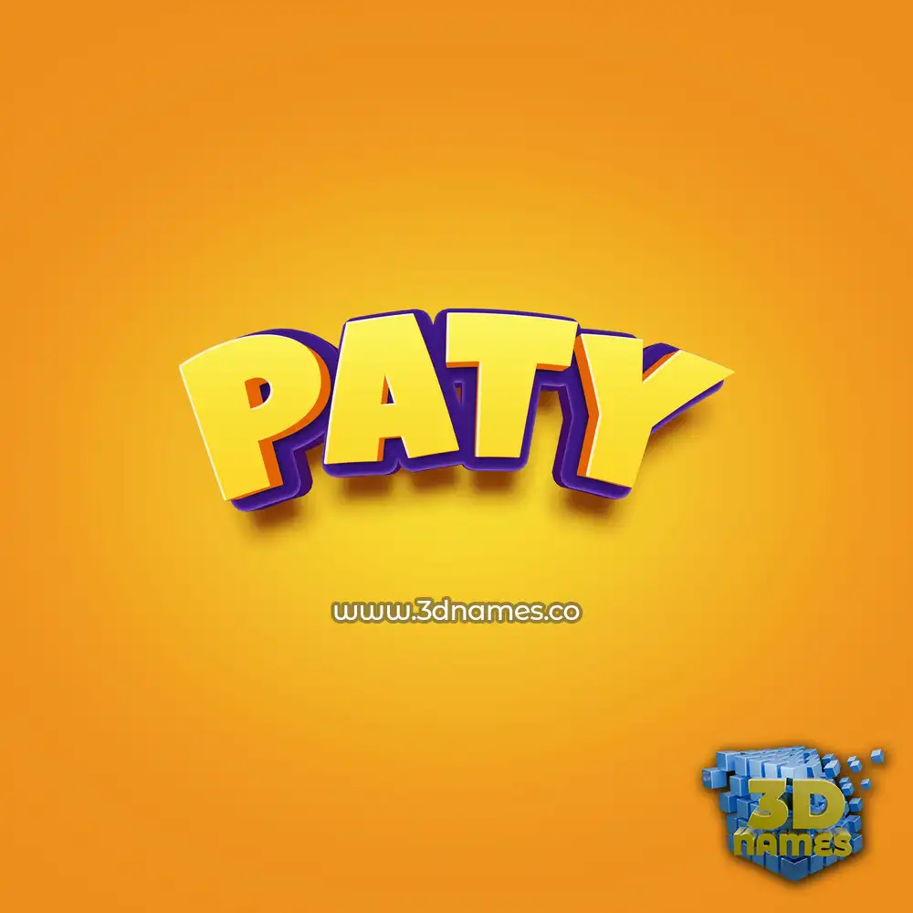 paty in Orange Toon style - 3D name wallpaper