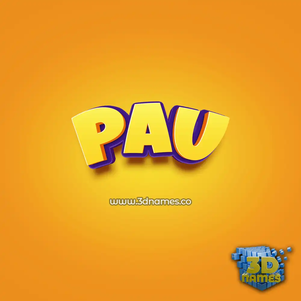 pau in Orange Toon style - 3D name wallpaper