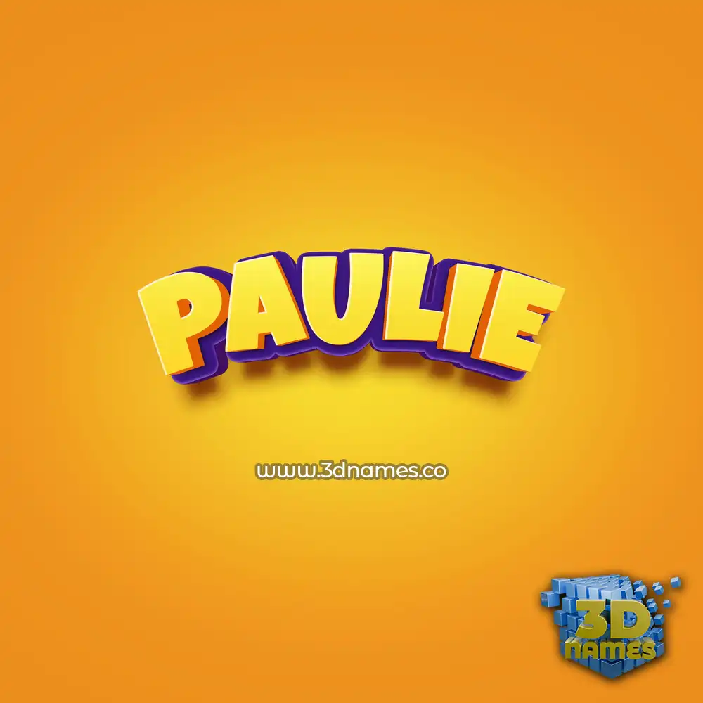 paulie in Orange Toon style - 3D name wallpaper