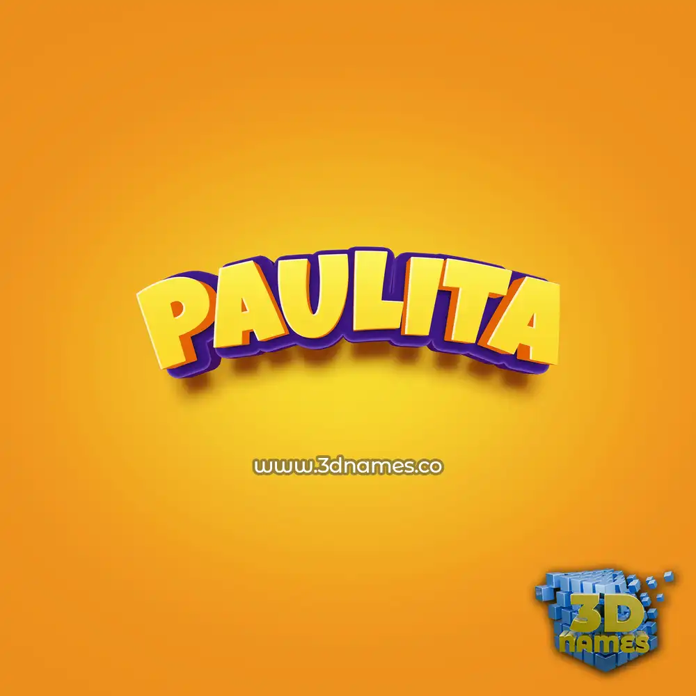 paulita in Orange Toon style - 3D name wallpaper