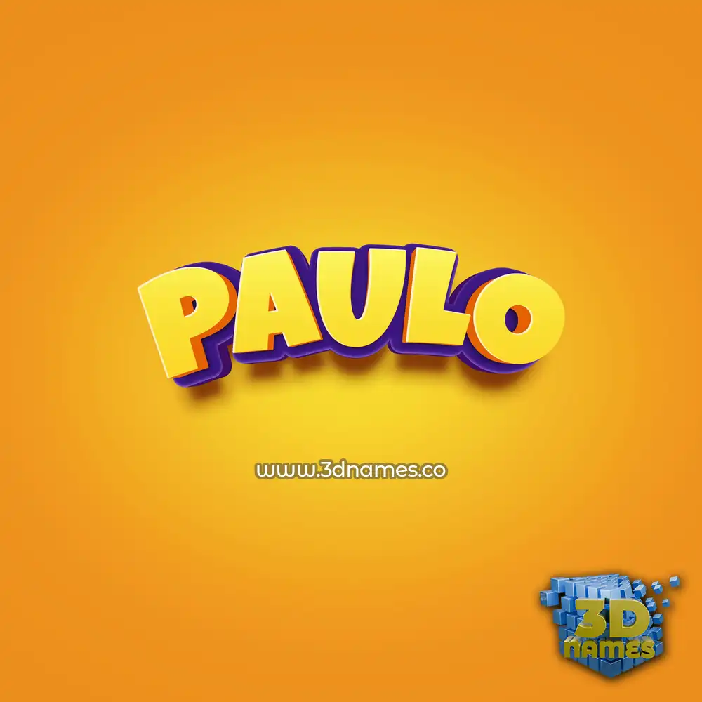 paulo in Orange Toon style - 3D name wallpaper