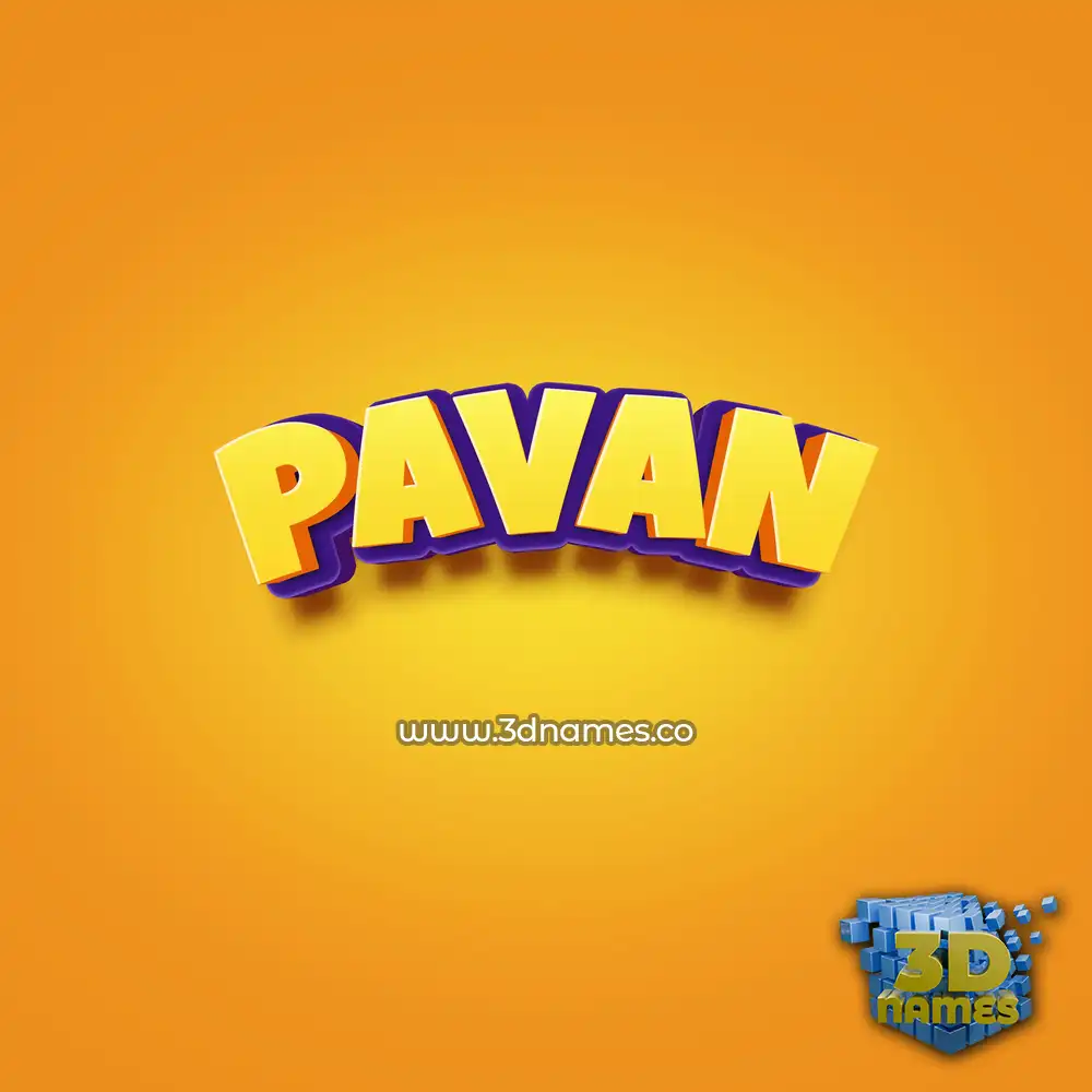pavan in Orange Toon style - 3D name wallpaper