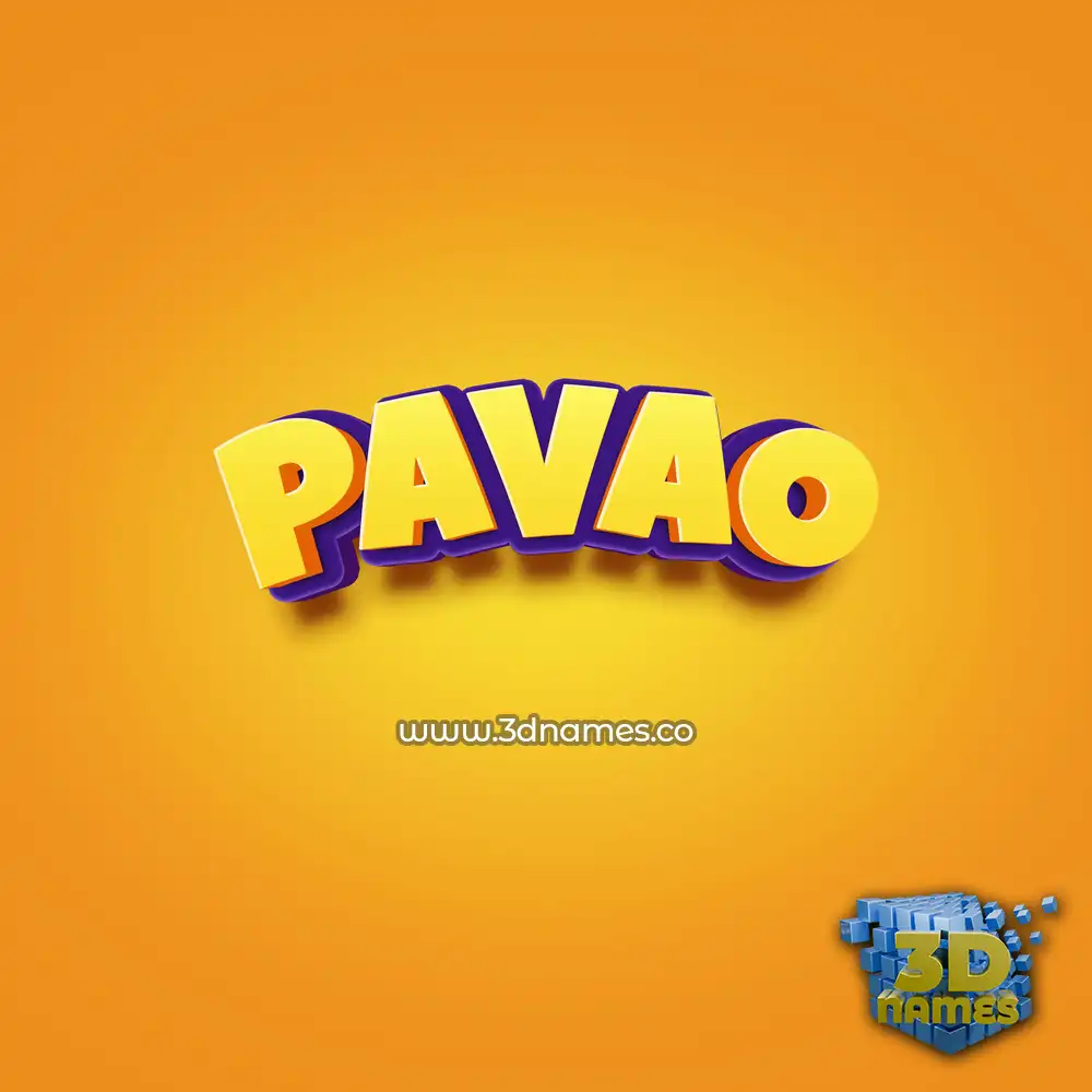 pavao in Orange Toon style - 3D name wallpaper
