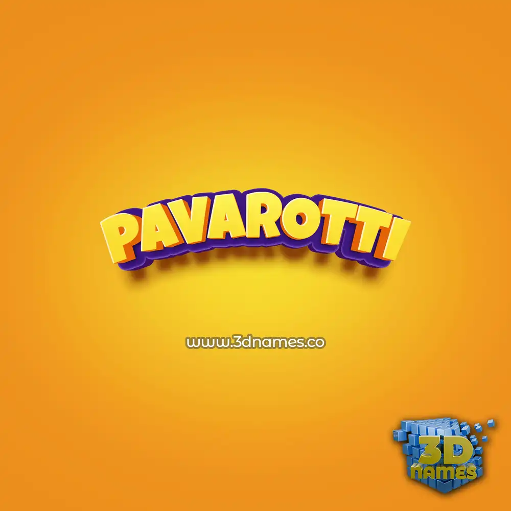 pavarotti in Orange Toon style - 3D name wallpaper