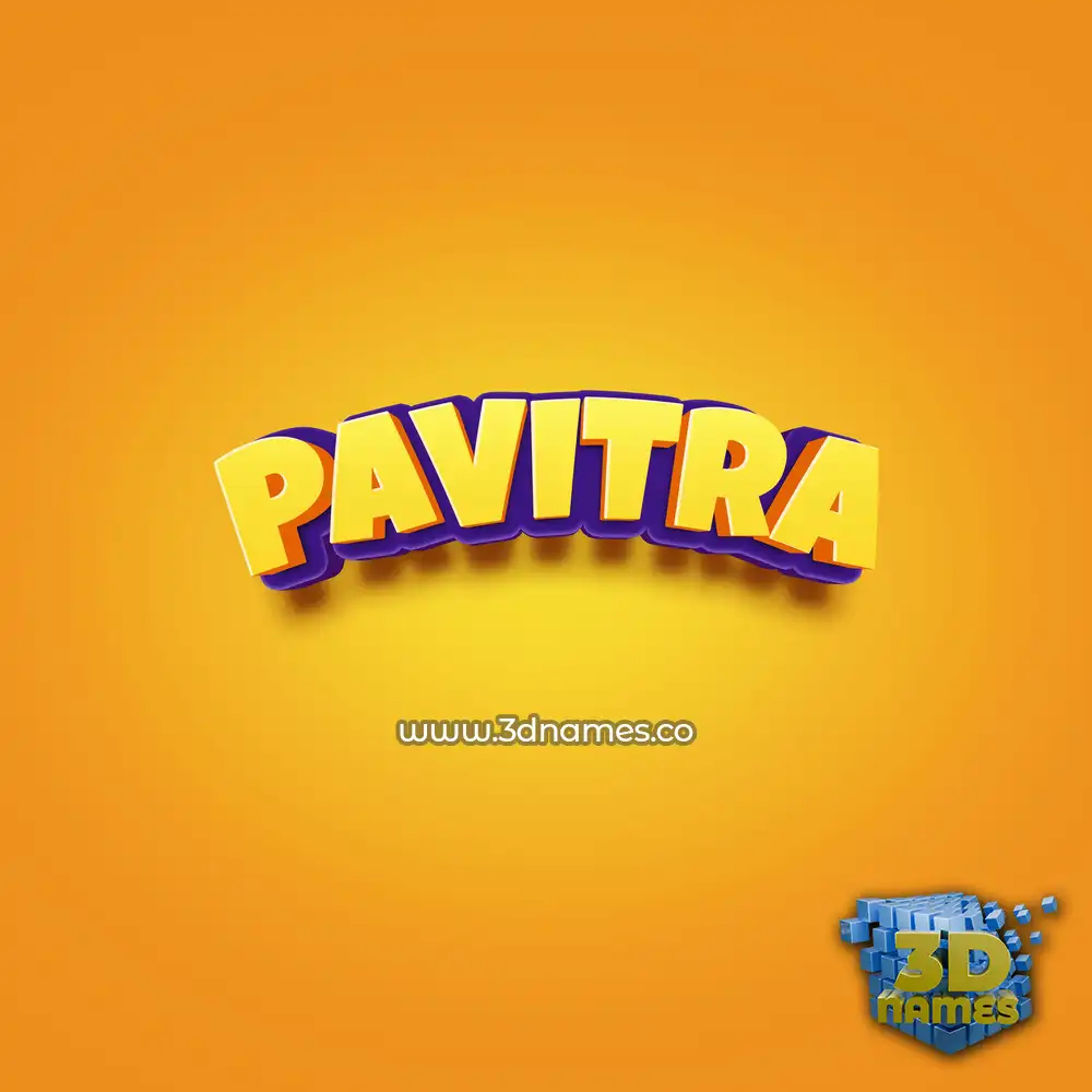 pavitra in Orange Toon style - 3D name wallpaper