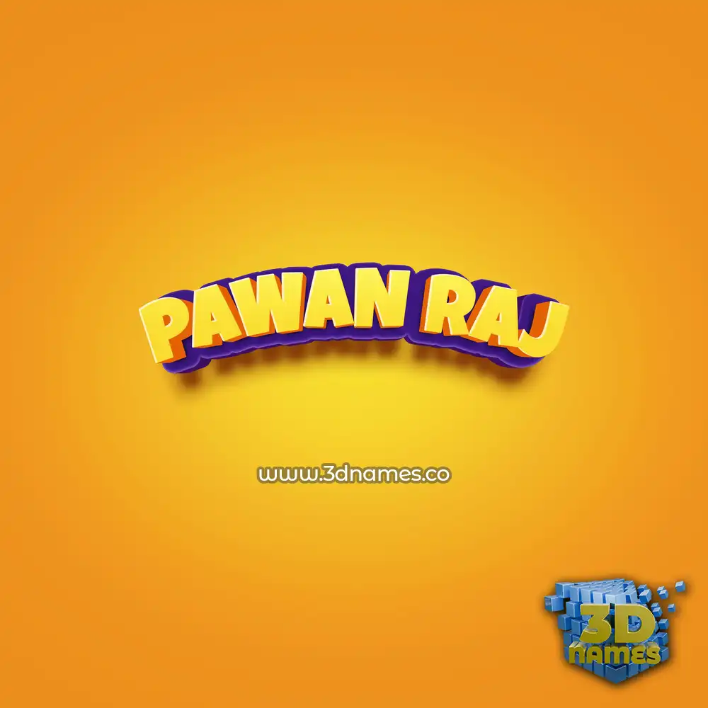 pawan raj in Orange Toon style - 3D name wallpaper
