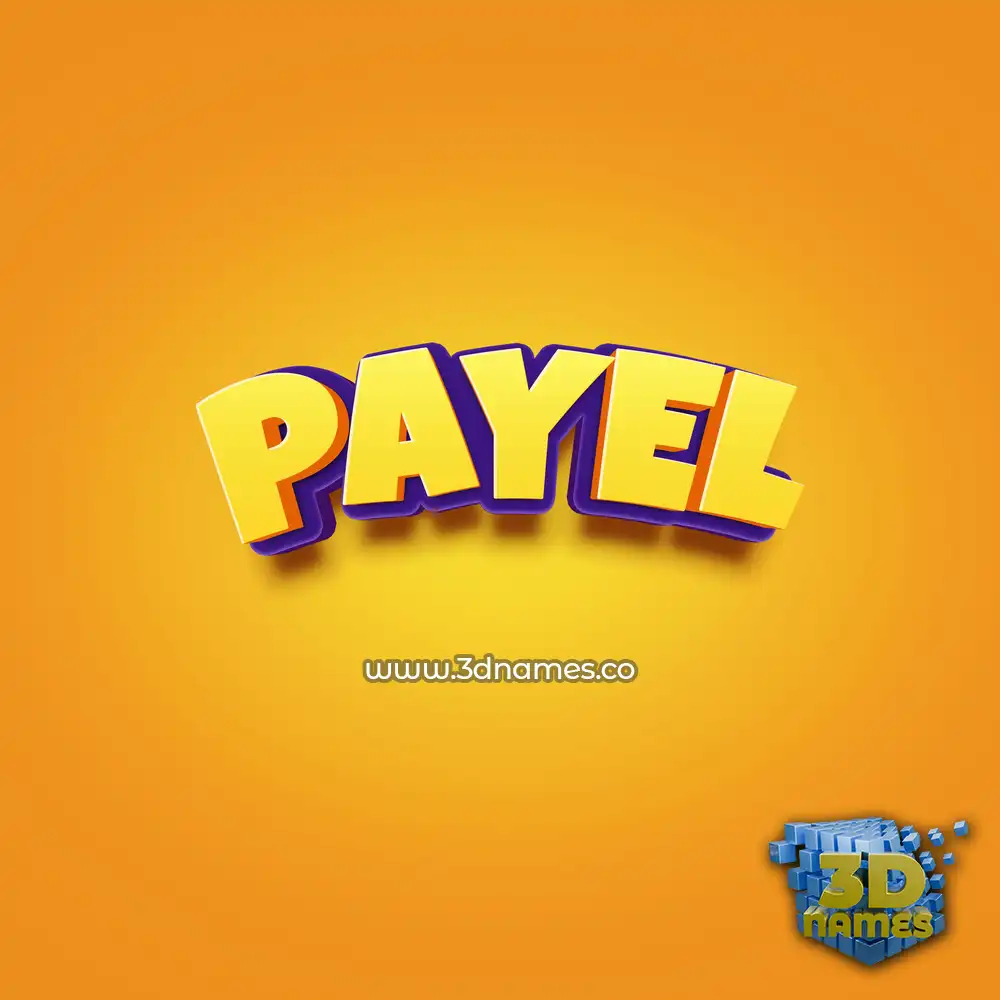 payel in Orange Toon style - 3D name wallpaper