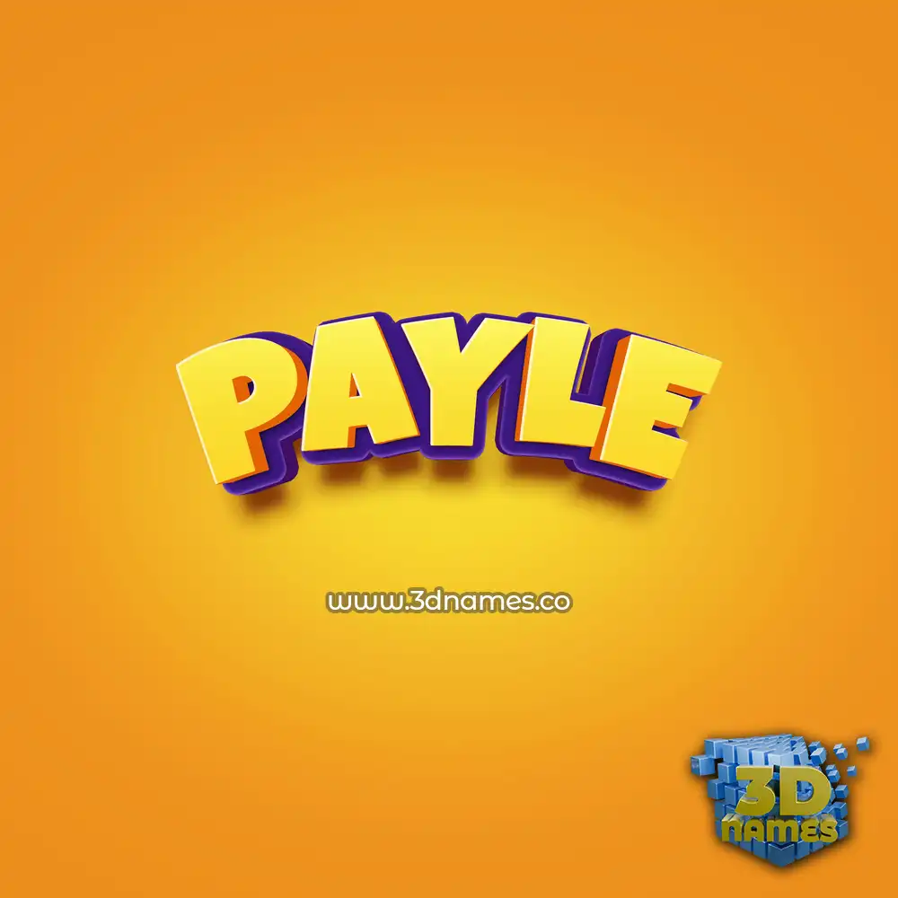 payle in Orange Toon style - 3D name wallpaper