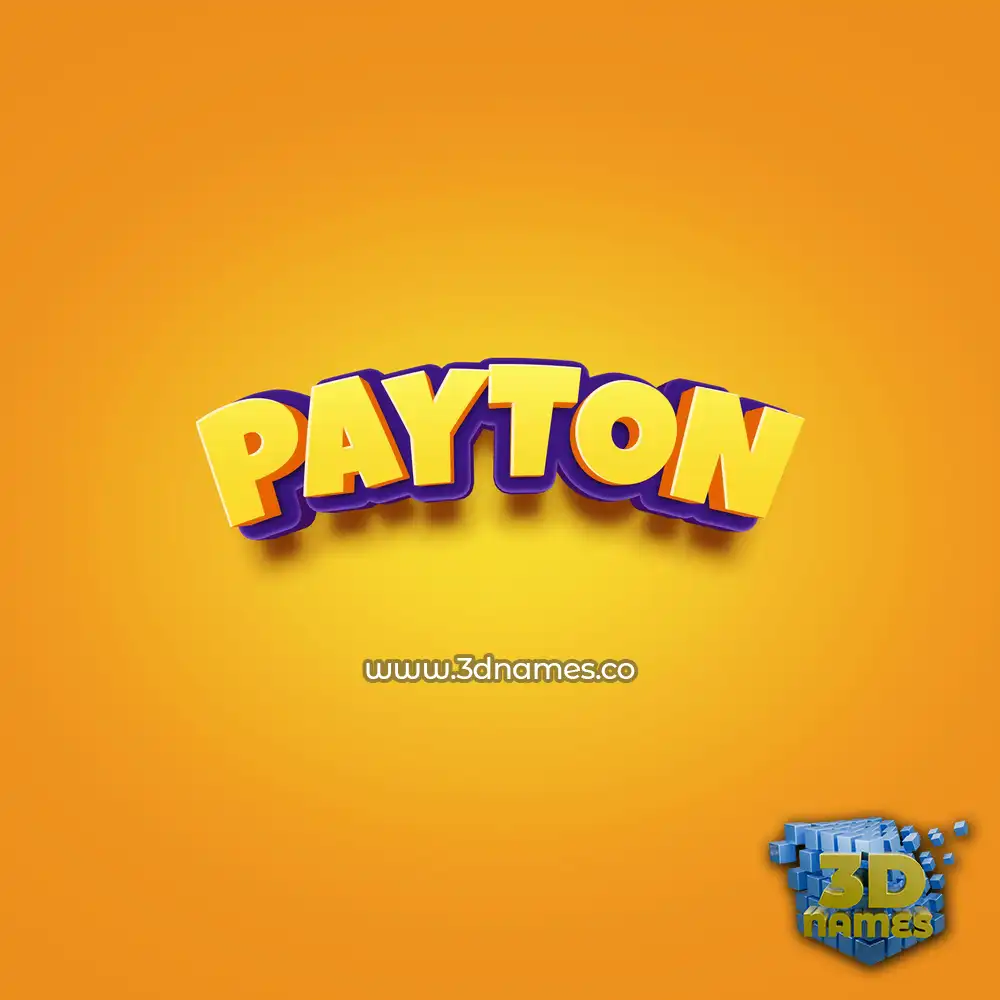 payton in Orange Toon style - 3D name wallpaper