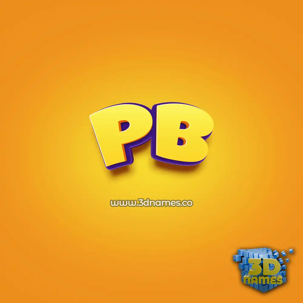 pb in Orange Toon style - 3D name wallpaper