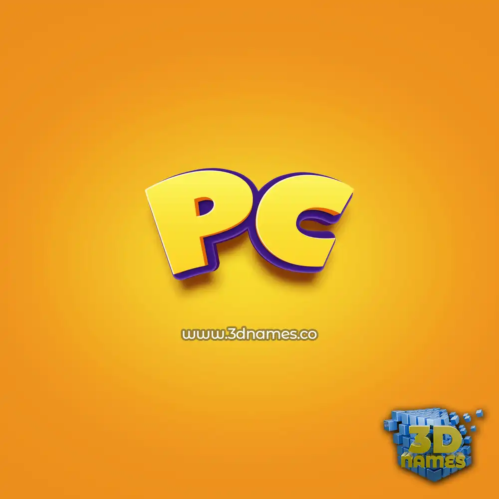 pc in Orange Toon style - 3D name wallpaper