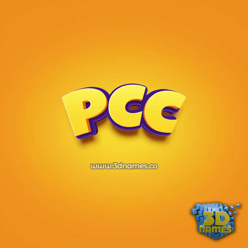 pcc in Orange Toon style - 3D name wallpaper