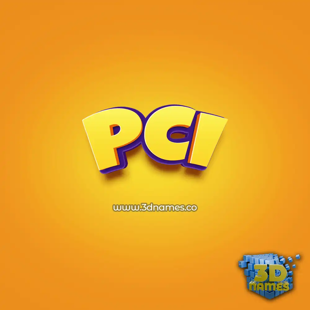pci in Orange Toon style - 3D name wallpaper