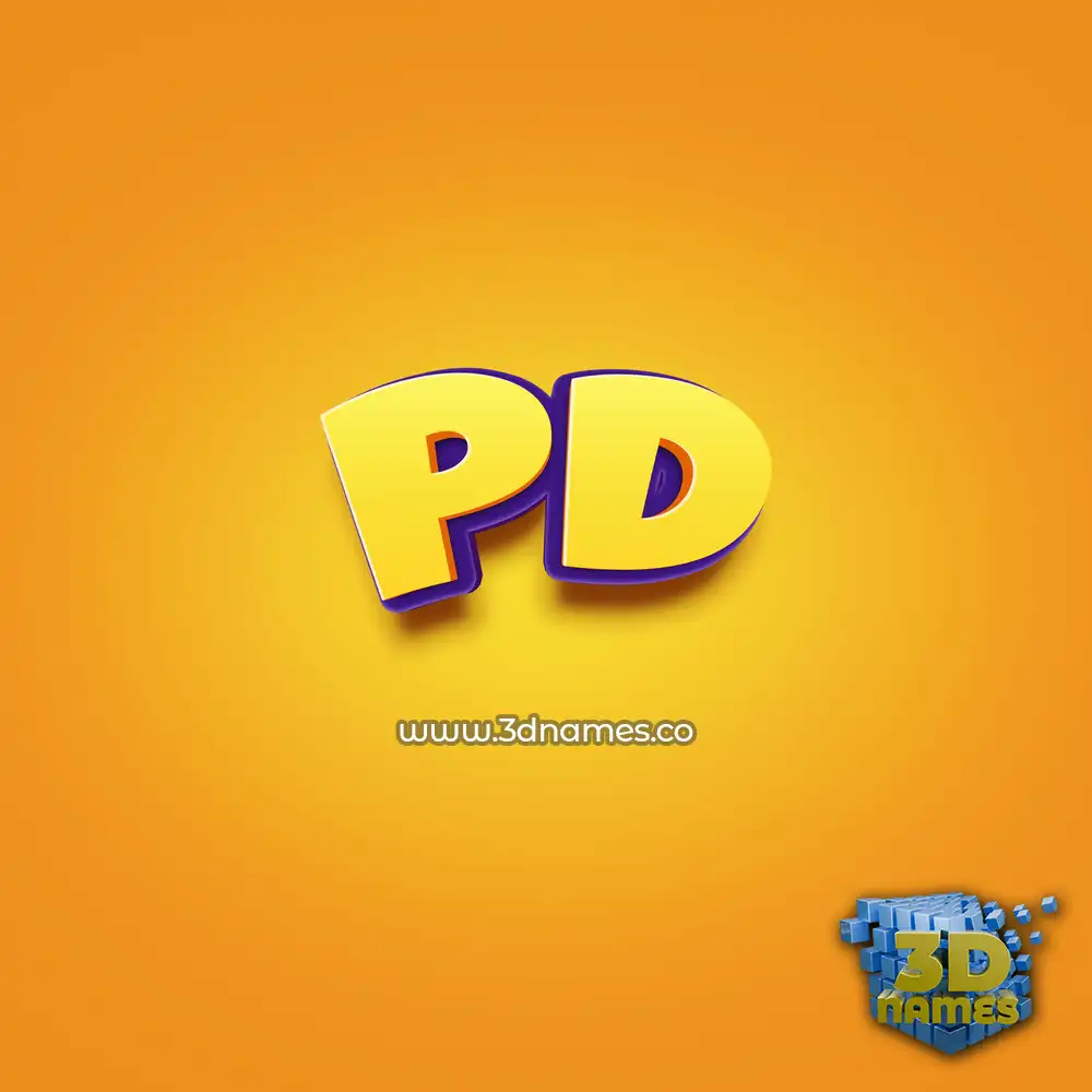 pd in Orange Toon style - 3D name wallpaper