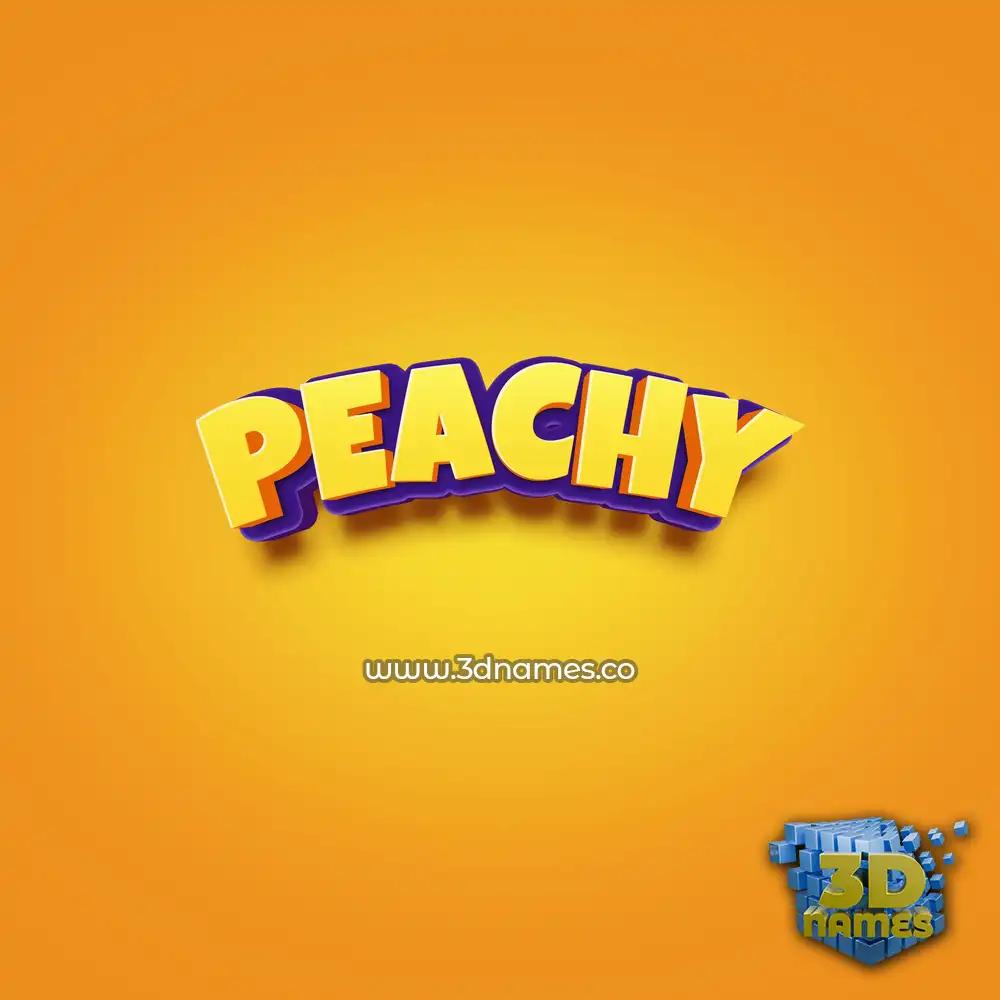peachy in Orange Toon style - 3D name wallpaper