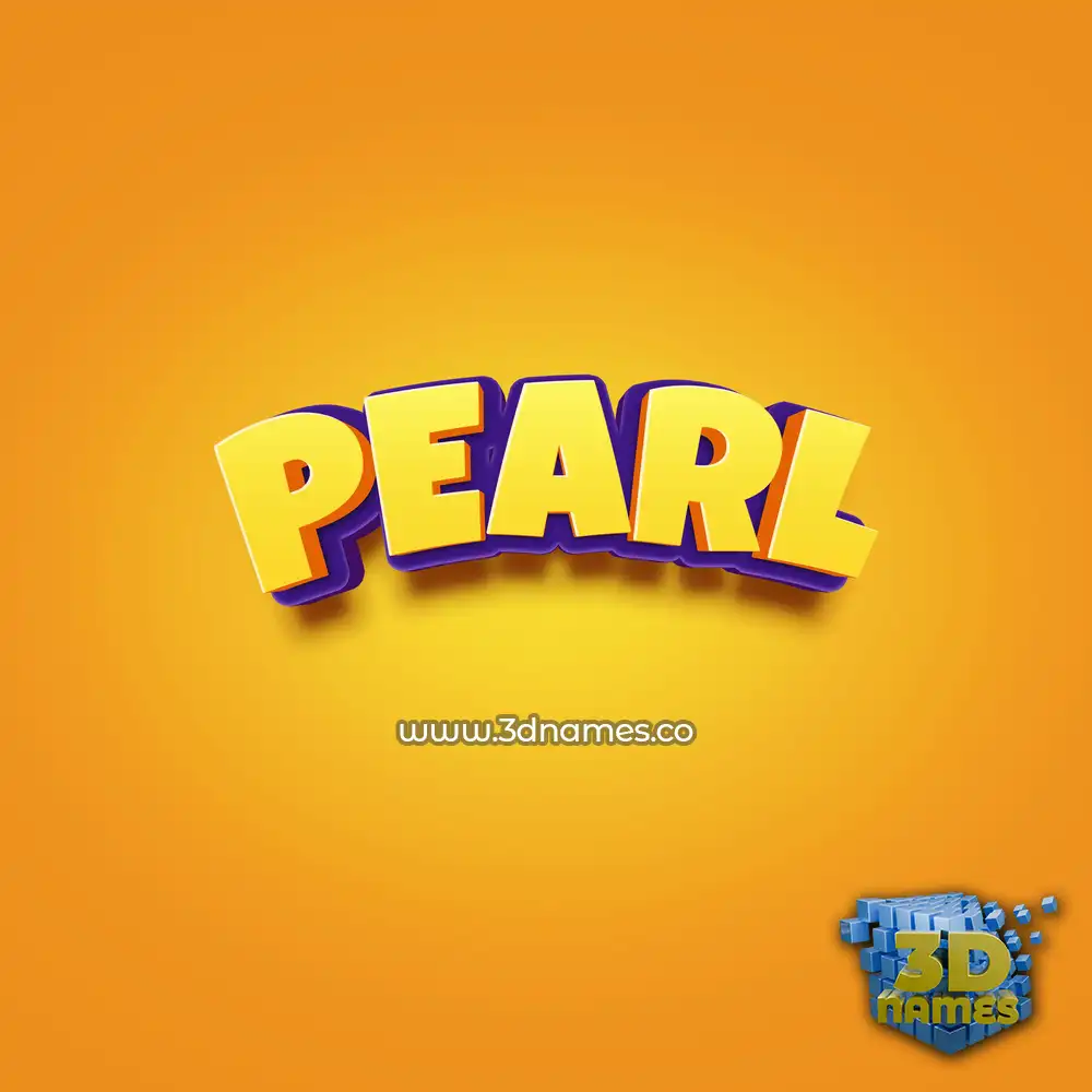 pearl in Orange Toon style - 3D name wallpaper