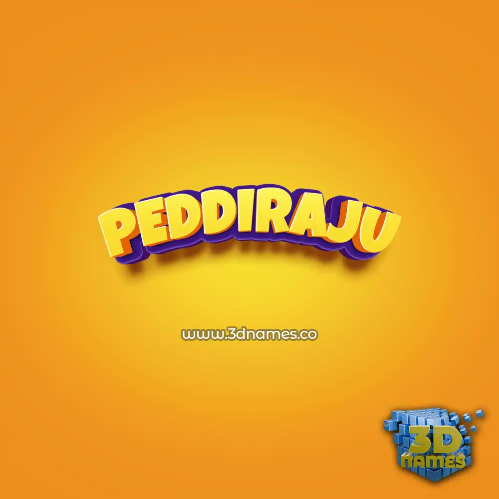 peddiraju in Orange Toon style - 3D name wallpaper