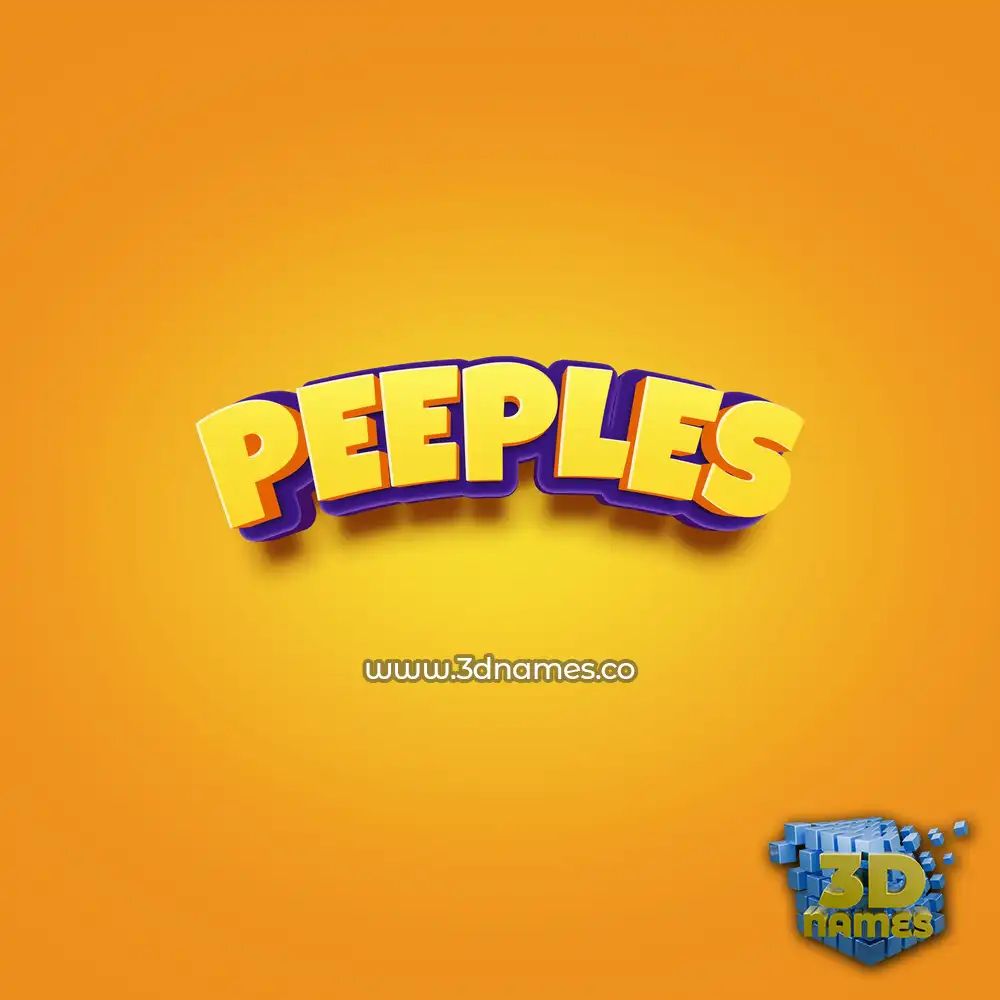 peeples in Orange Toon style - 3D name wallpaper