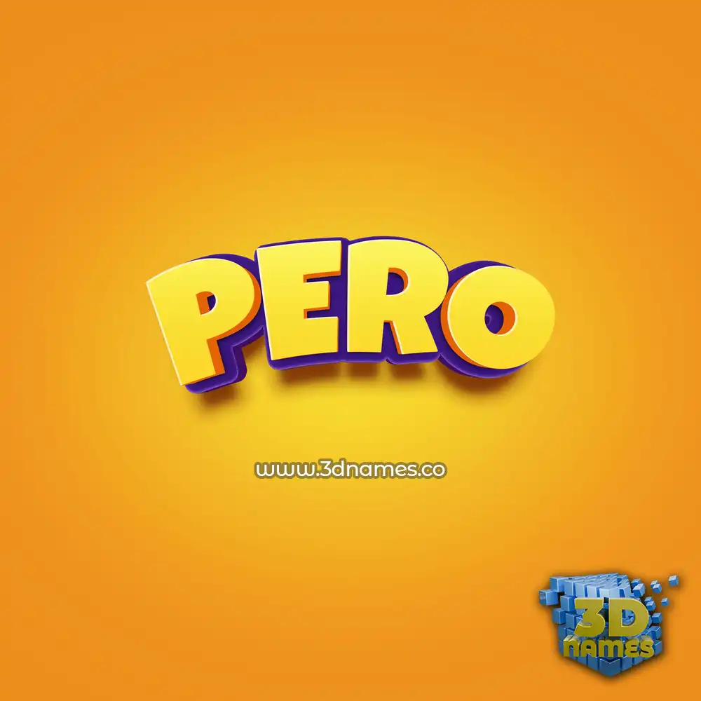 pero in Orange Toon style - 3D name wallpaper