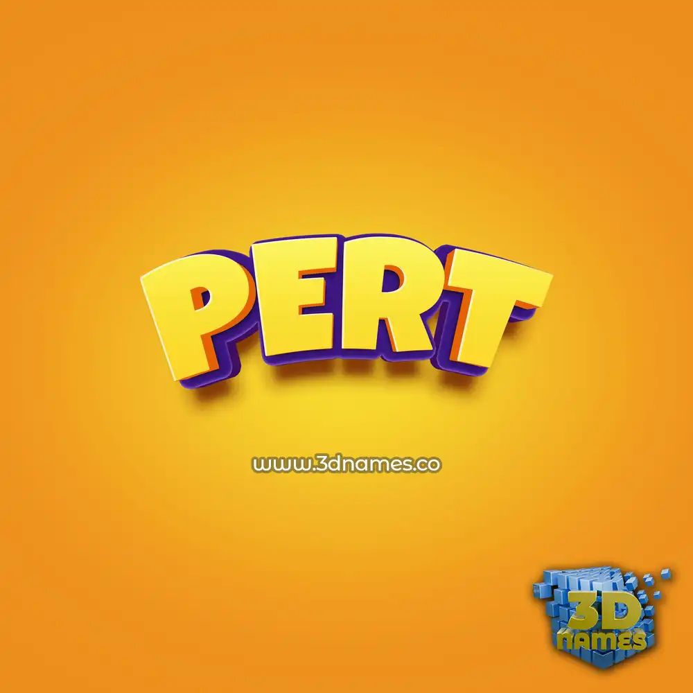pert in Orange Toon style - 3D name wallpaper