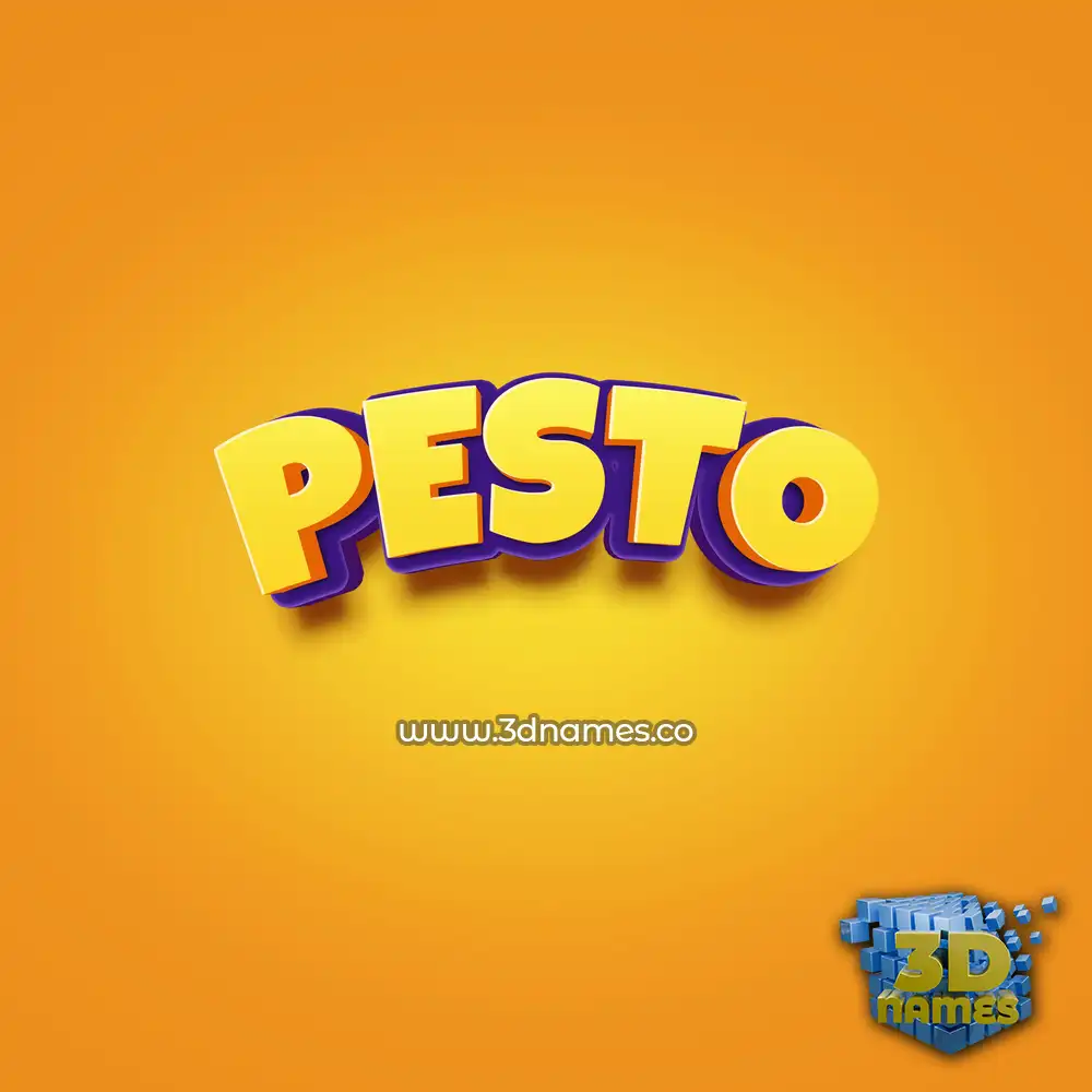 pesto in Orange Toon style - 3D name wallpaper
