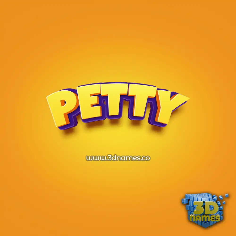petty in Orange Toon style - 3D name wallpaper