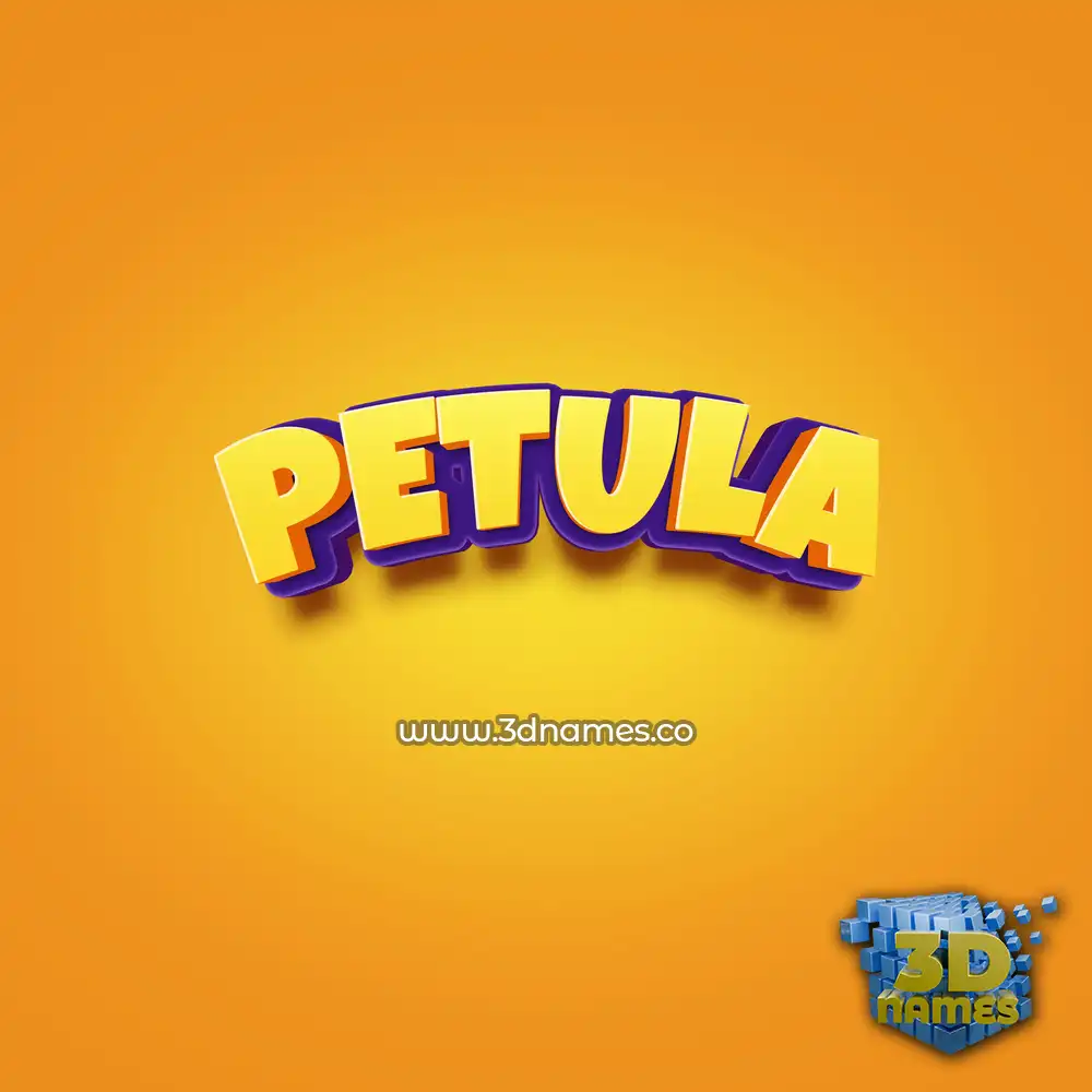 petula in Orange Toon style - 3D name wallpaper