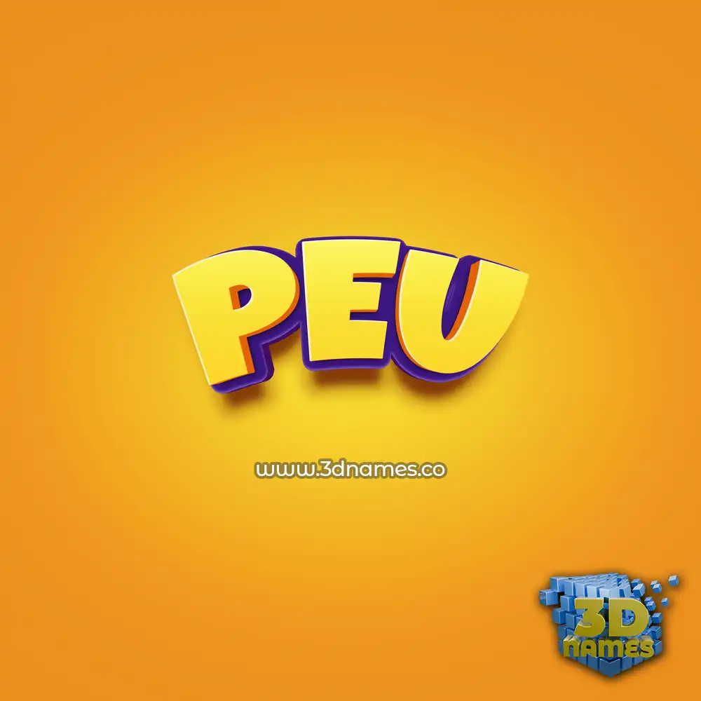 peu in Orange Toon style - 3D name wallpaper