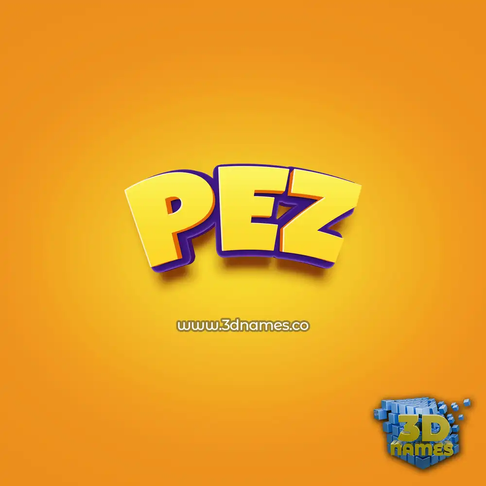 pez in Orange Toon style - 3D name wallpaper