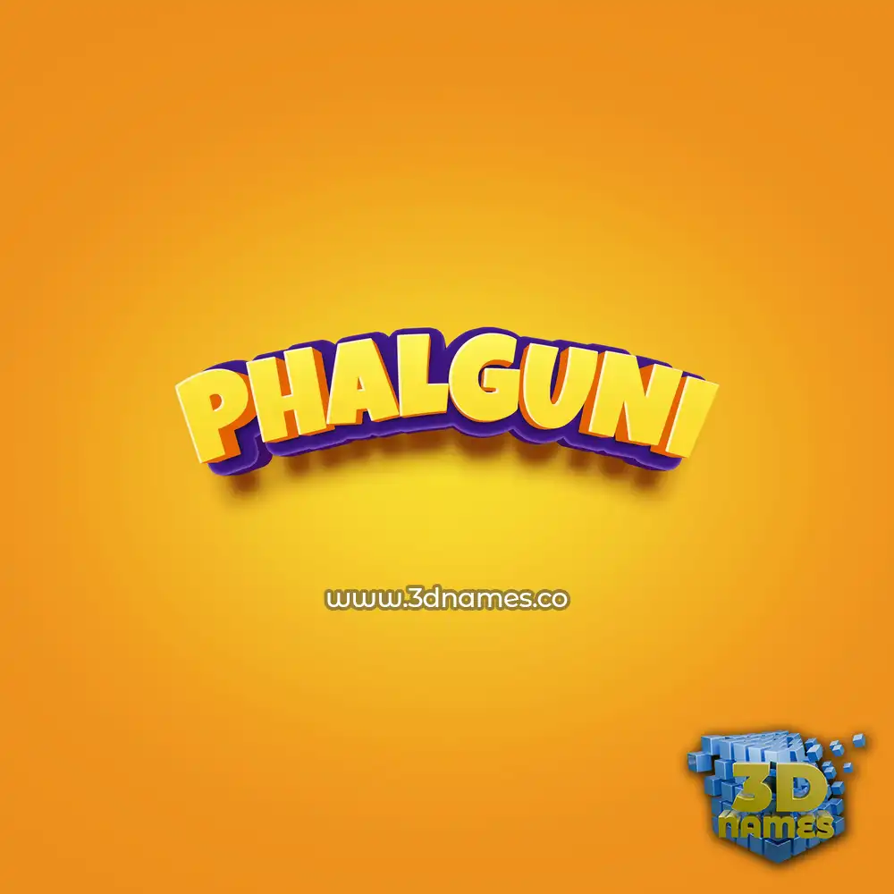 phalguni in Orange Toon style - 3D name wallpaper