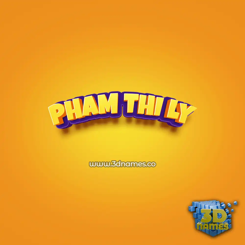 pham thi ly in Orange Toon style - 3D name wallpaper