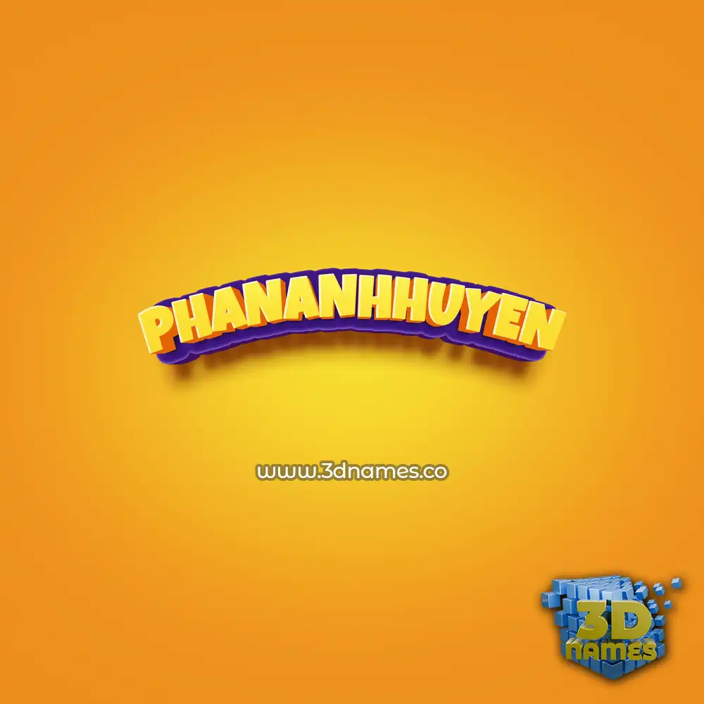 phananhhuyen in Orange Toon style - 3D name wallpaper