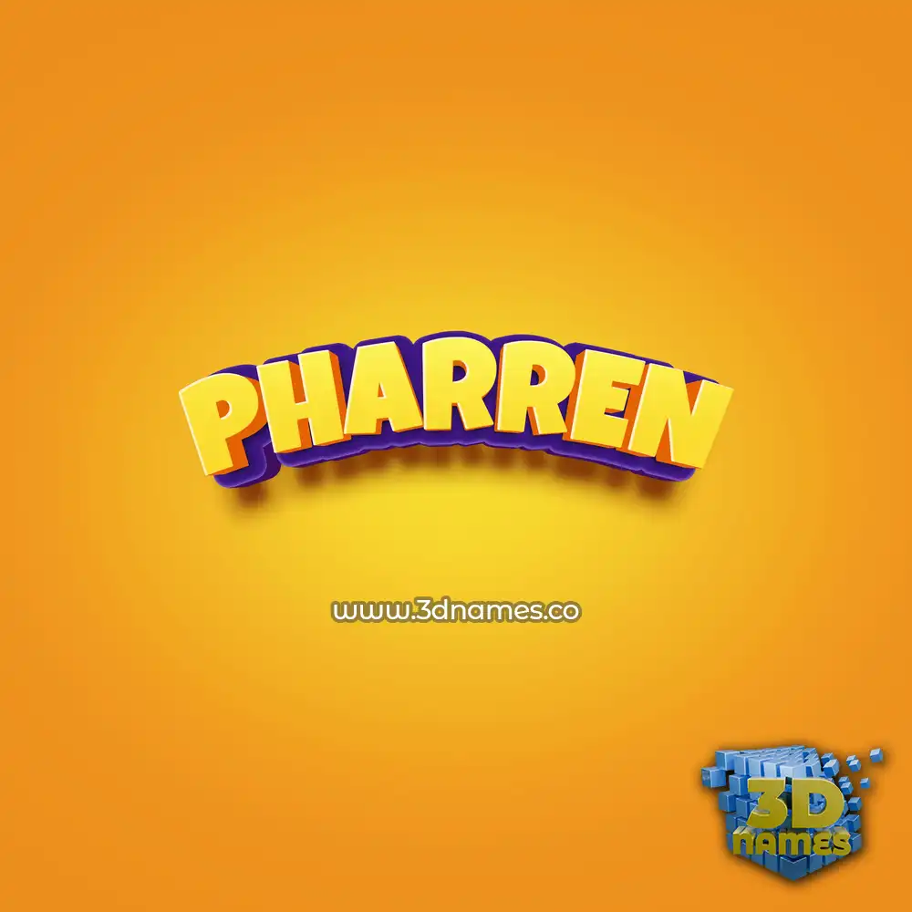 pharren in Orange Toon style - 3D name wallpaper