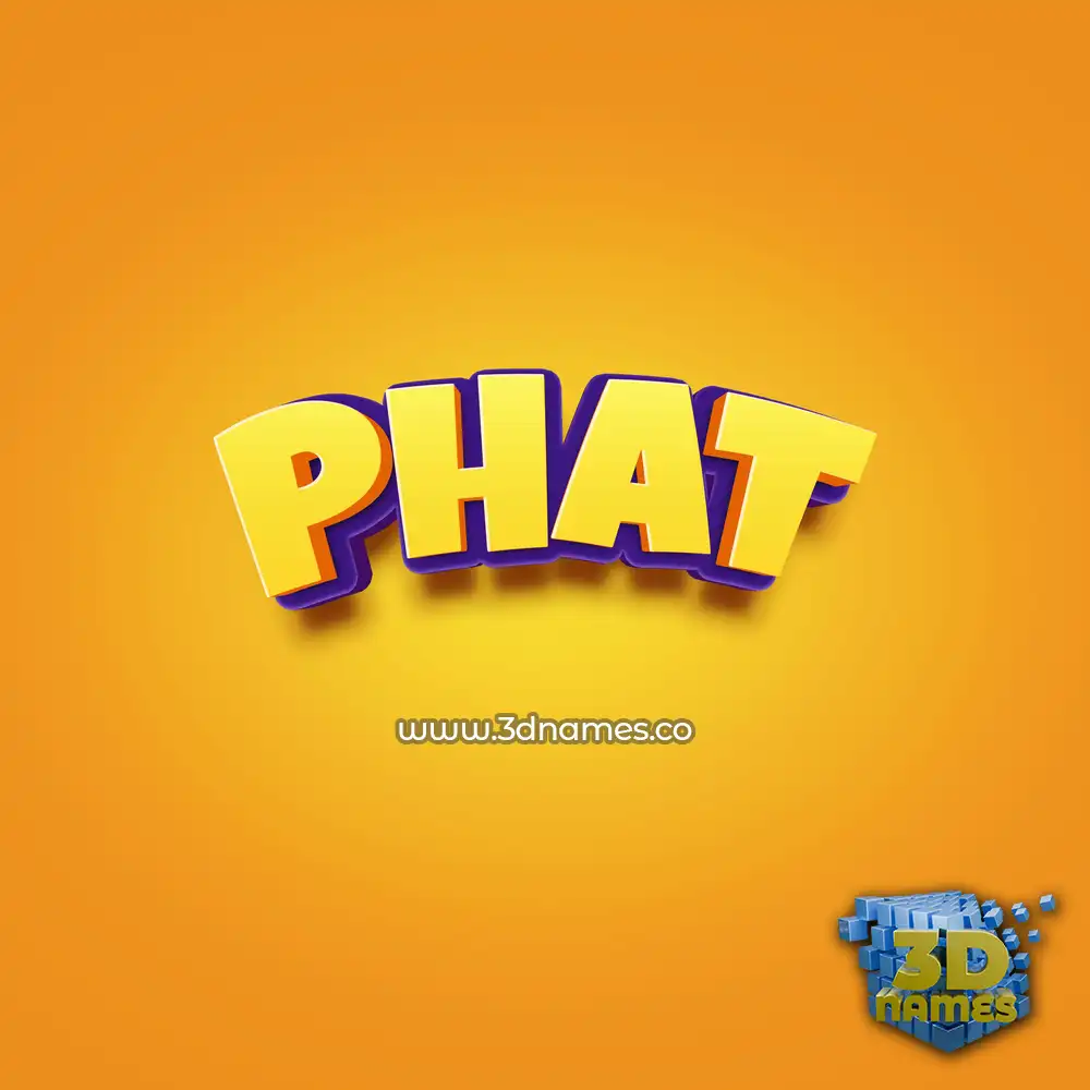 phat in Orange Toon style - 3D name wallpaper