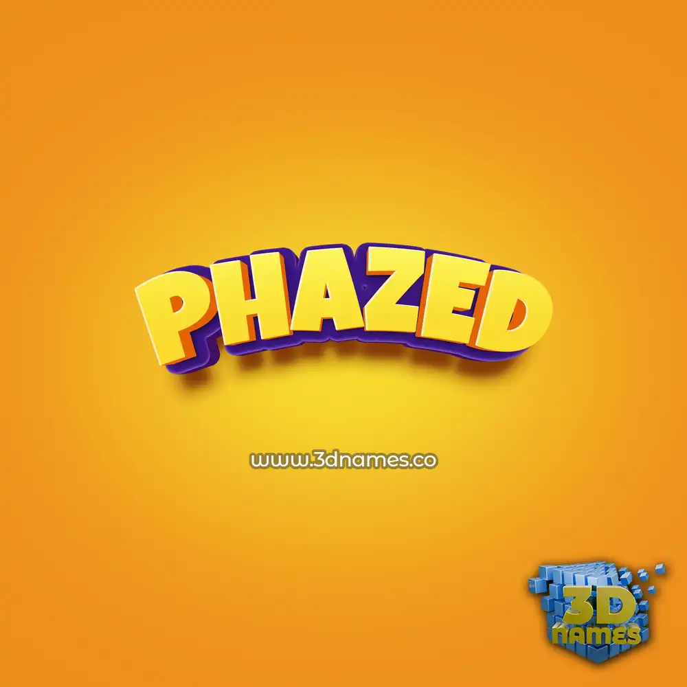phazed in Orange Toon style - 3D name wallpaper