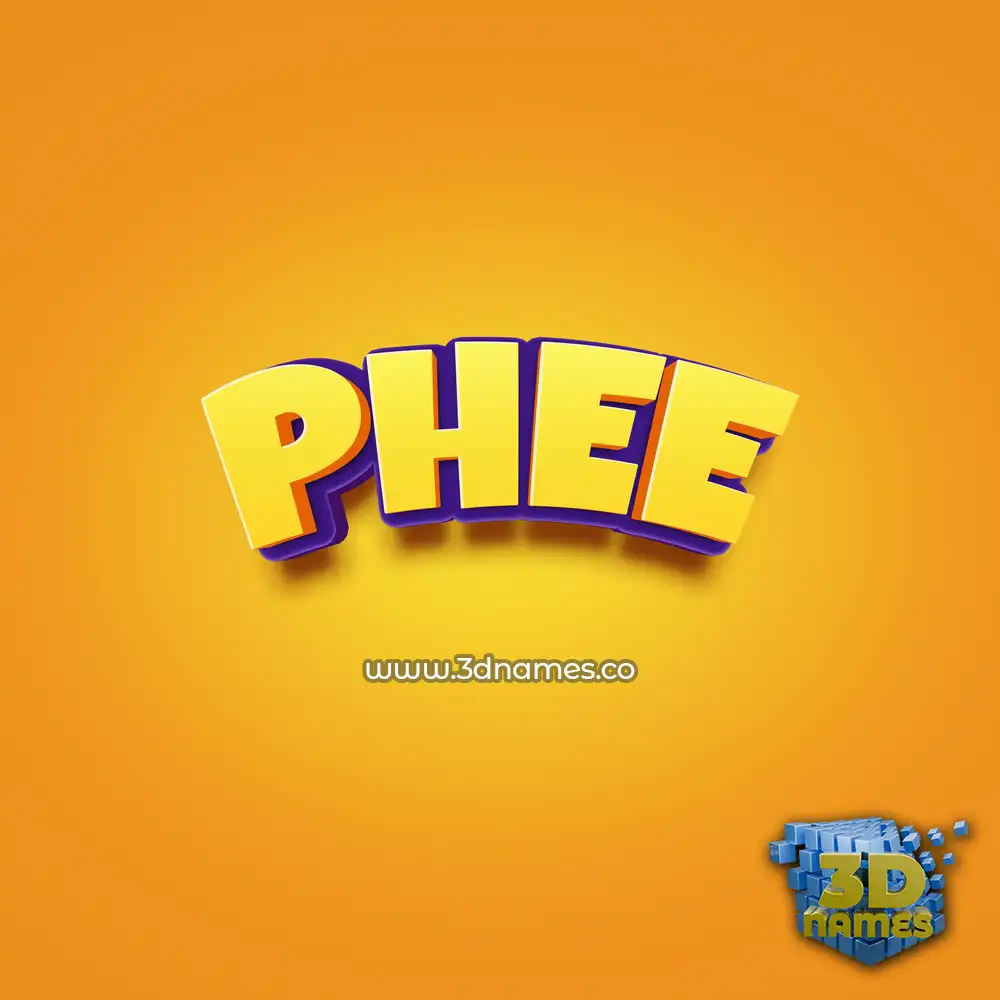 phee in Orange Toon style - 3D name wallpaper