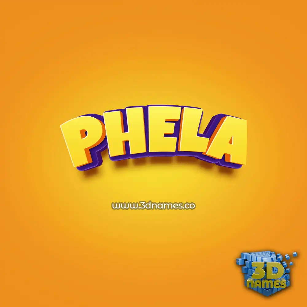 phela in Orange Toon style - 3D name wallpaper