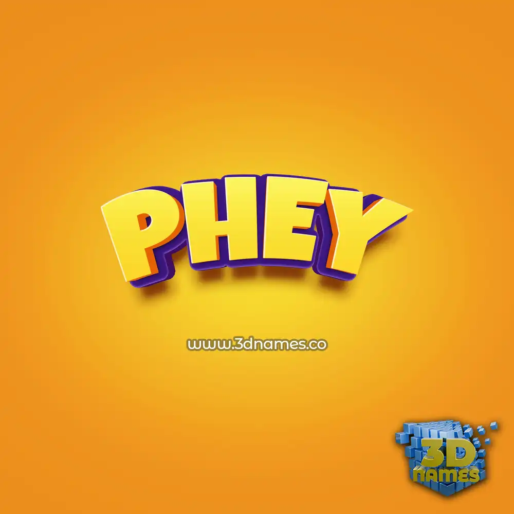 phey in Orange Toon style - 3D name wallpaper