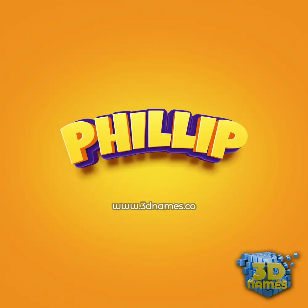 phillip in Orange Toon style - 3D name wallpaper