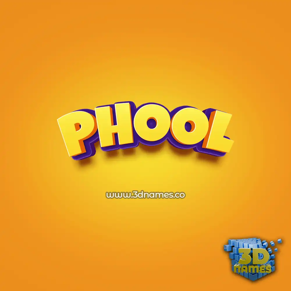 phool in Orange Toon style - 3D name wallpaper
