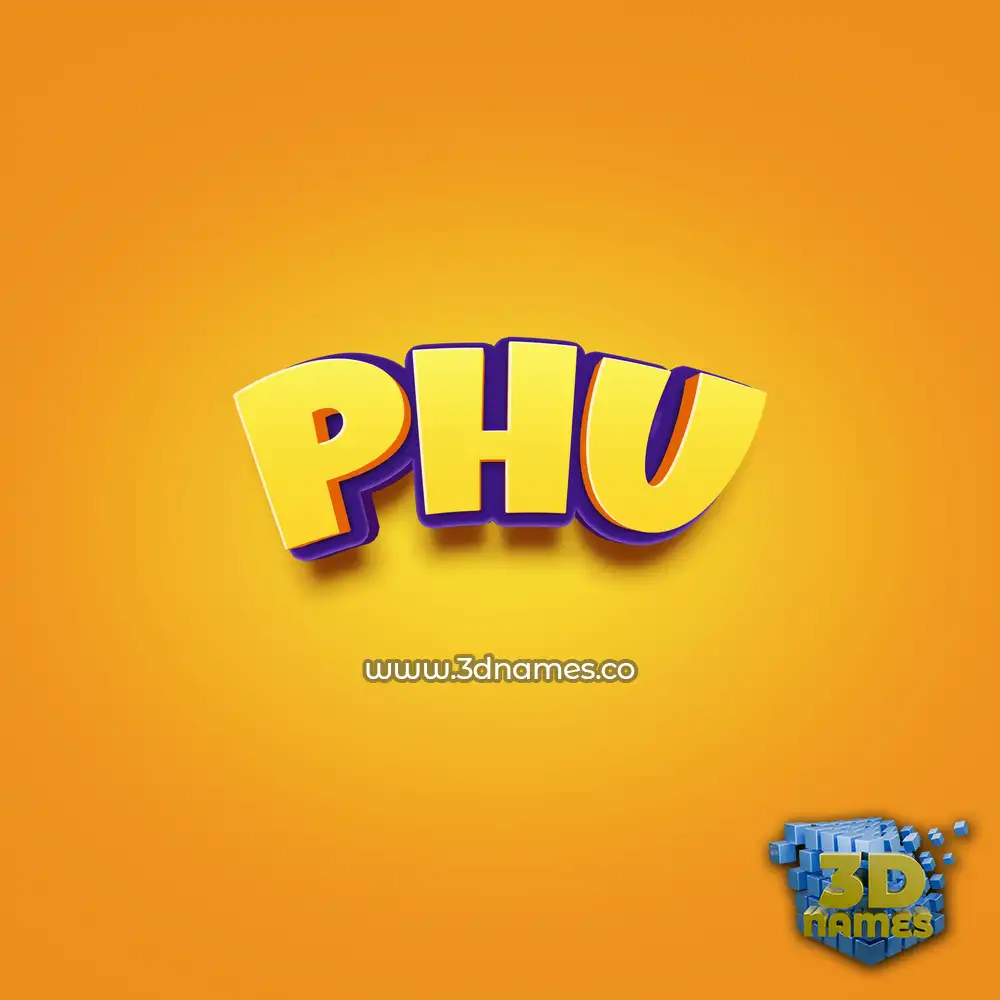phu in Orange Toon style - 3D name wallpaper