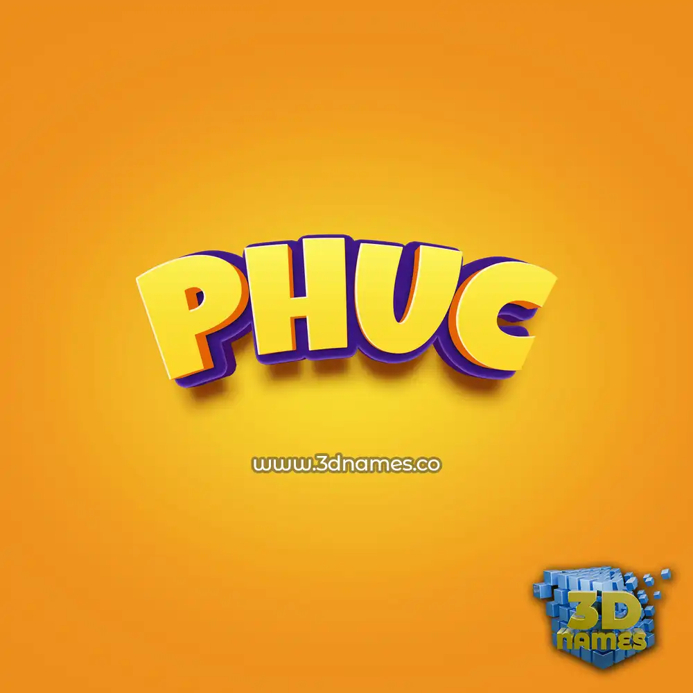 phuc in Orange Toon style - 3D name wallpaper