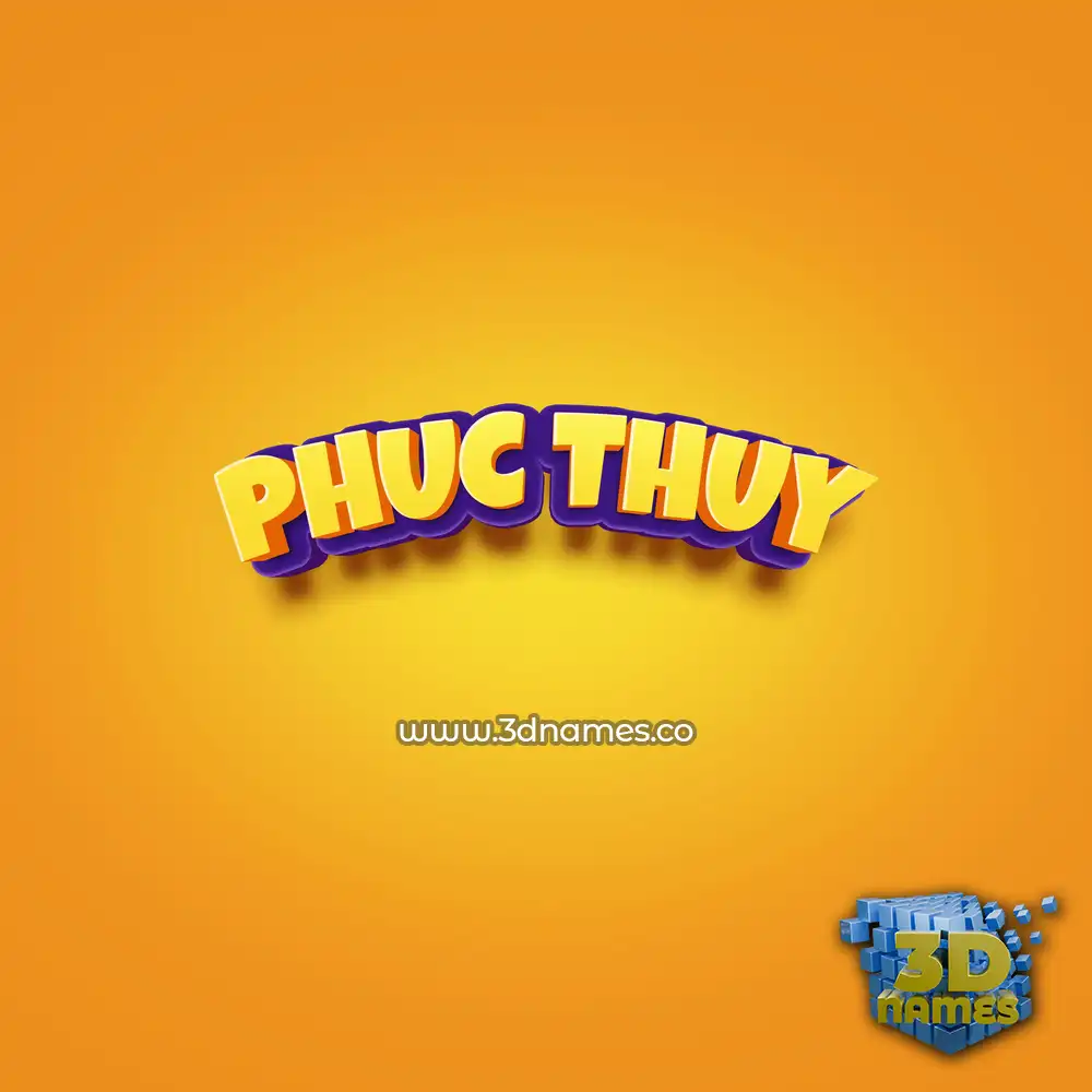 phuc thuy in Orange Toon style - 3D name wallpaper