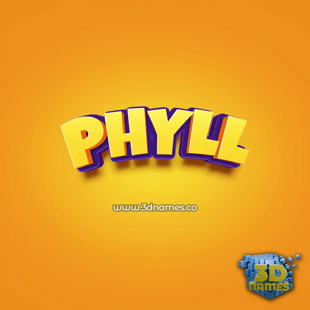 phyll in Orange Toon style - 3D name wallpaper