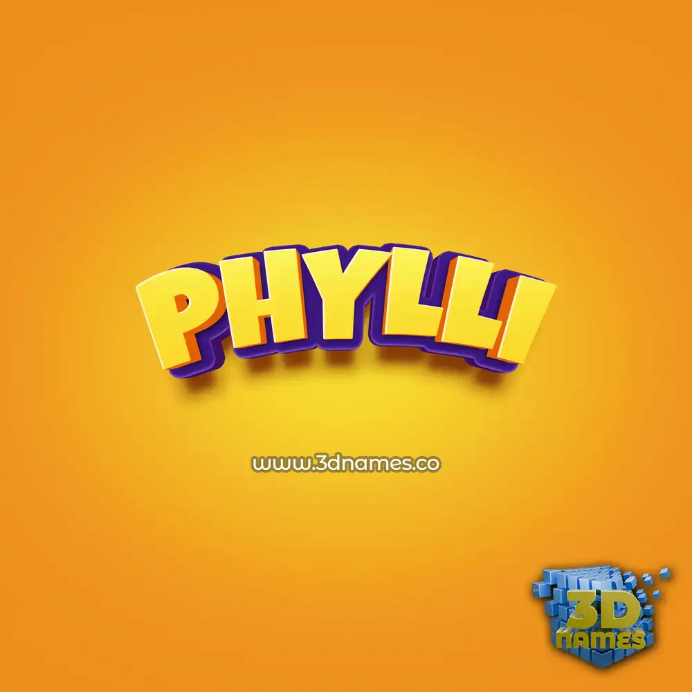 phylli in Orange Toon style - 3D name wallpaper
