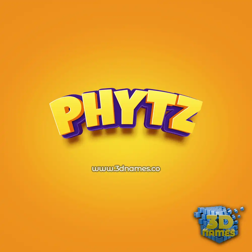 phytz in Orange Toon style - 3D name wallpaper