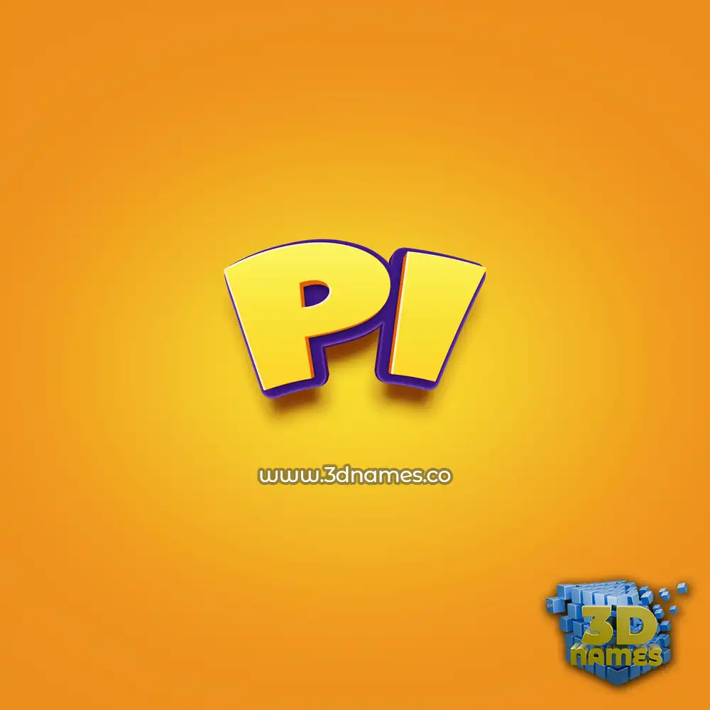 pi in Orange Toon style - 3D name wallpaper